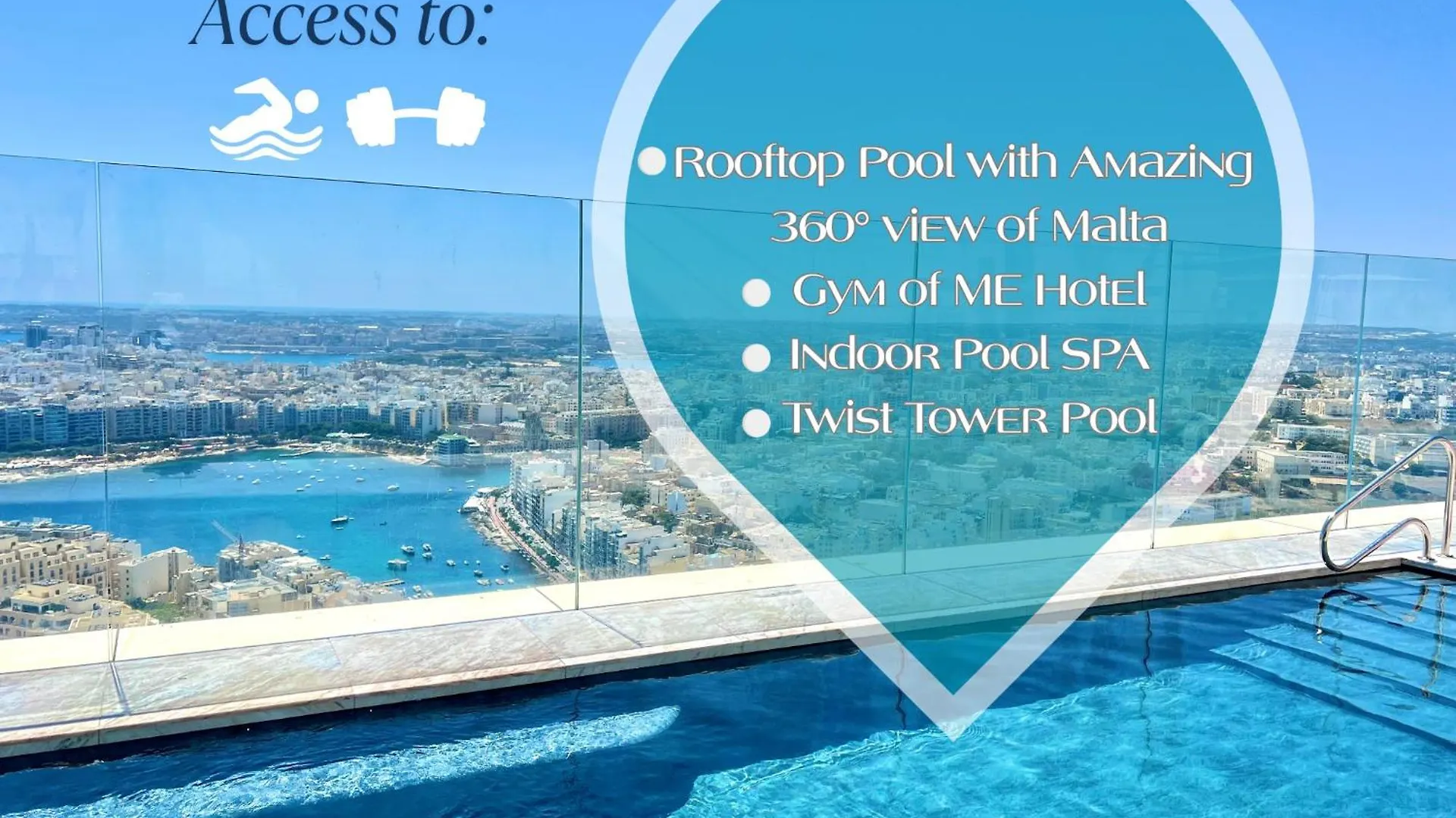 Luxury Little Gem Mercury Tower With Rooftop Pool By Arcobnb St. Julian's